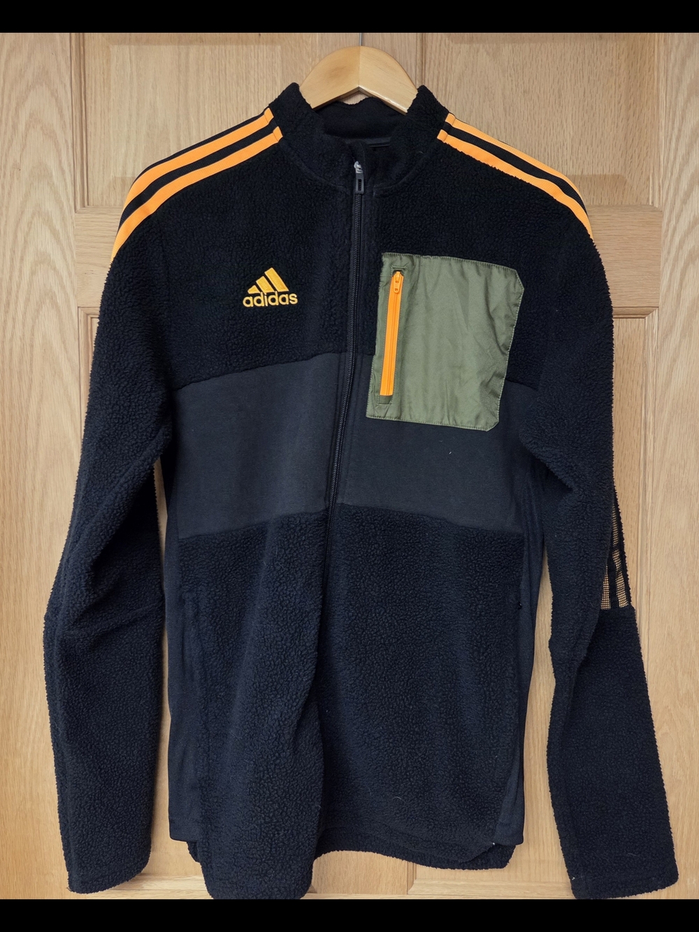 Adidas Tiro Winterized Sherpa Full Zip Sports Jacket Black Mens Sz M